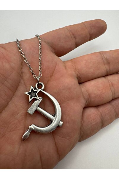 Herşey Nota Sickle Hammer Star Figured Unisex Necklace – Symbol of Labor, Unity and Strength