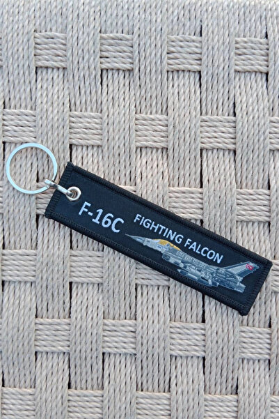 İZMİR ASKERİ MALZEME سلسلة مفاتيح من القماش مطرزة باللونين الأسود والأبيض علي...