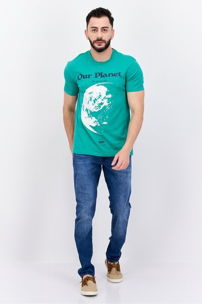 Levi's Men Crew Neck Short Sleeve Graphic Print T-Shirt, Green