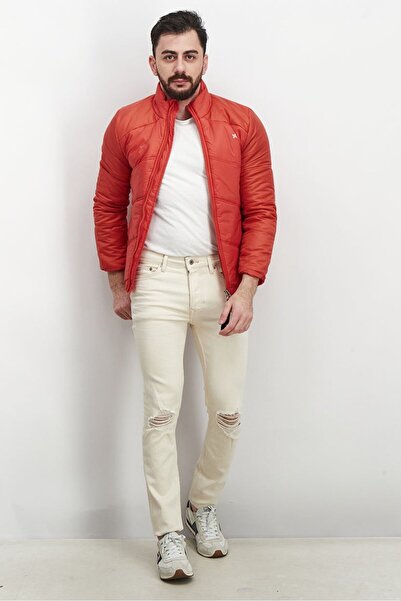 Hurley Men Full Zip Brand Logo Puffer Jacket, Red