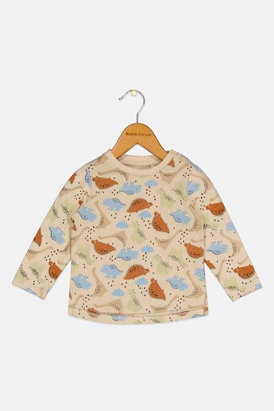 Sinsay Fox And Bunny By Toddlers Boy Crew Neck Long Sleeves Graphic Print T-Shirt, Multicolor