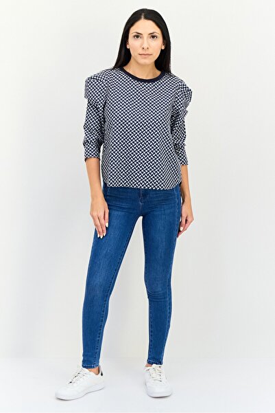 Levi's Women Crew Neck Long Sleeve Allover Print Top, Multicolor