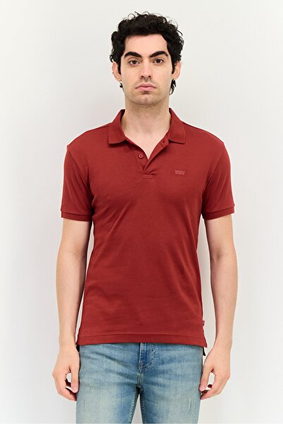 Levi's Men Regular Fit Short Sleeve Brand Logo Polo Shirt, Maroon