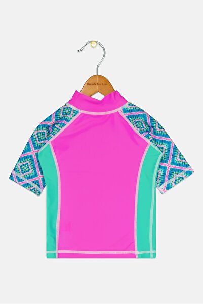 Coega Sunwear Toddlers Girl Allover Print Rash Guard, Multicolor