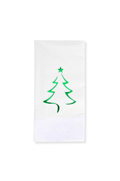 Story مناديل ورقية بيضاء اللون مقاس 33 × 33 سم بنمط شجرة الصنوبر لعيد الميلاد...