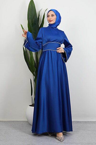 GİYZAMİLA Funda Saten Dress Saks