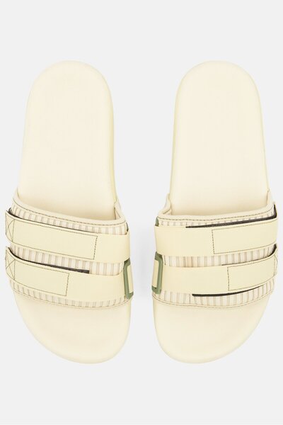 adidas Men Adilette Slip On Slide, Light Yellow