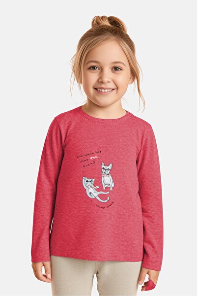 Sinsay طقم ملابس أطفال بناتي مكون من قطعتين بطبعة جرافيكية وأكمام طويلة، متعد...