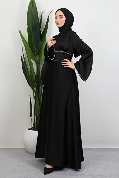 GİYZAMİLA Funda Saten Dress Black