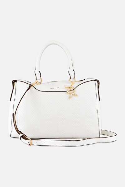 Anne Klein Women Textured Satchel, White