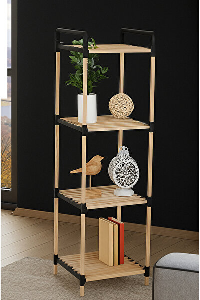 Nwood PAZARAZA NR 03 4 KATLI MASİF AHŞAP RAF