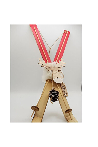 OEM Ornament de Crăciun, Lemn, LED, 42 cm, Bej