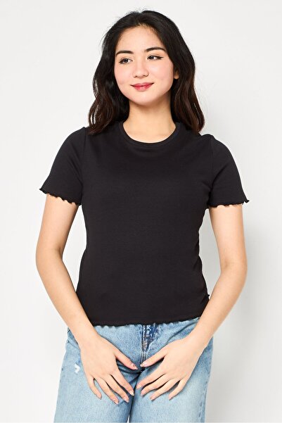 Levi's Women Crew Neck Short Sleeve Plain T-shirt, Black