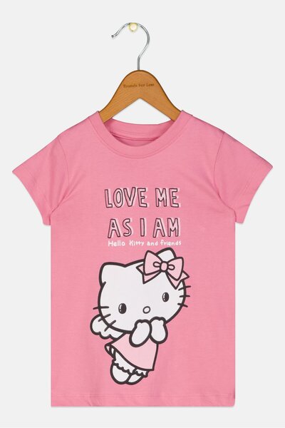 SANRIO Toddlers Girl Hello Kitty Print T-Shirt, Pink