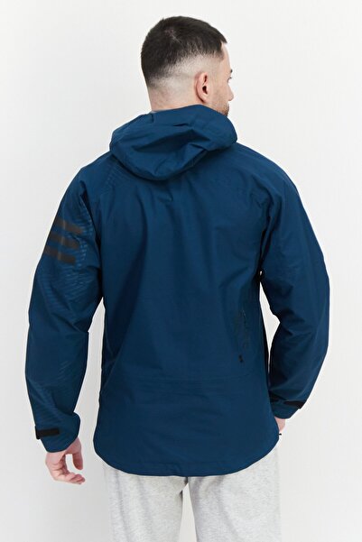 adidas Men Sportswear Fit Hooded Training Jacket, Teal Blue