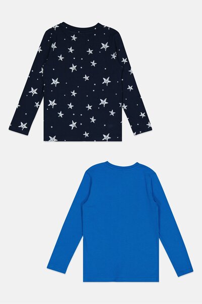 Sinsay Toddlers Boy 2 Pieces Long Sleeve Allover Print T-Shirt, Multicolor