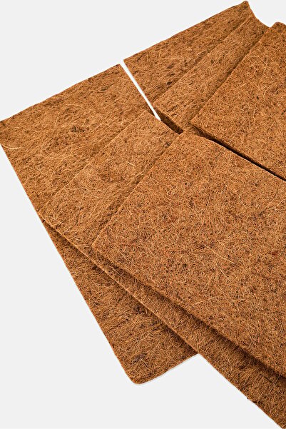 gardenline Pack of 3 Square Coconut Fibre Mat, Brown