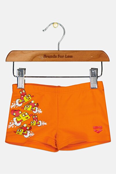 ARENA شورت سباحة بطبعة جرافيكية للأولاد الصغار، برتقالي