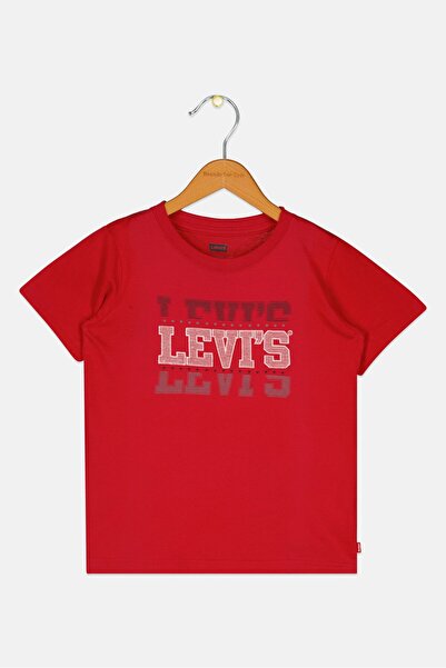 Levi's Kids Boy Embroidered Logo Short Sleeve T-Shirt, Red