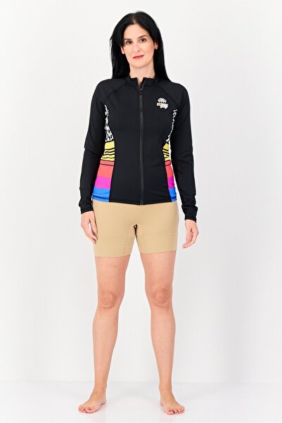 Hurley Women Brand Logo Rashguard Swimwear, Black