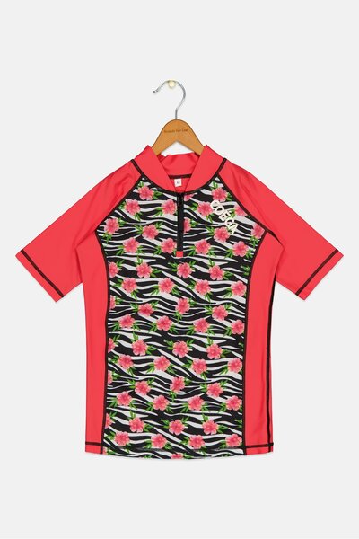 Coega Sunwear Kids Girl Floral Print Rust Guard, Multicolor