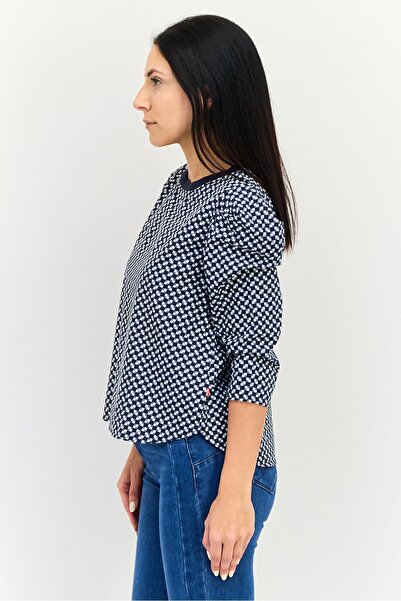 Levi's Women Crew Neck Long Sleeve Allover Print Top, Multicolor