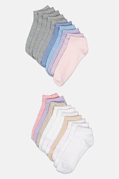 U.S. Polo Assn. جوارب نسائية سادة منخفضة القطع، 20 زوجًا، متعددة الألوان