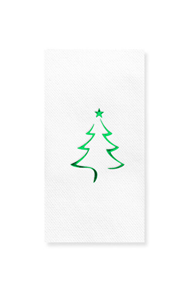 Story مناديل ورقية بيضاء اللون مقاس 40×40 سم بنمط شجرة الصنوبر لعيد الميلاد، ...