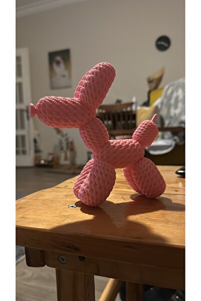 CHİLL Örgü Balon Köpek 3D Baskı Dekoratif Figür – Modern Sanat Tasarımı