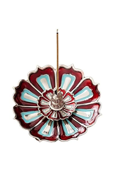 Generic Brand Red Alloy Incense Holder - Detachable Ash Catcher for Stick/Con...