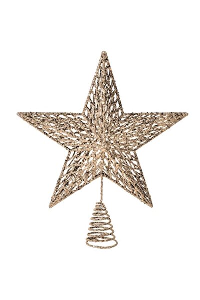 SHOPIENS Topper pentru brad cu model stelar bej 3D, 23 cm