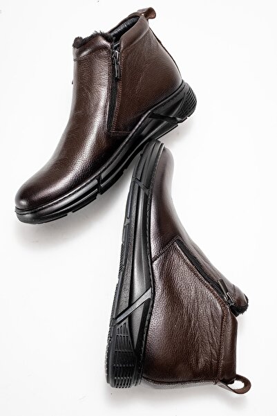 maximoda Hakiki Deri, Suya Dayanıklı, İçi Kürklü, Sıcacık Bağcıksız Deri Bot