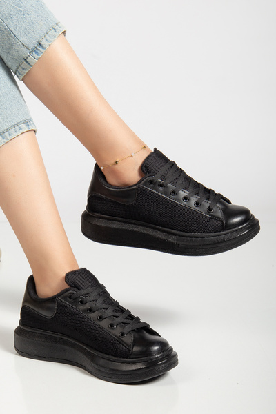 Erceka Pantofi sport casual pentru femei, cu șireturi, alb-negru-albastru-arg...