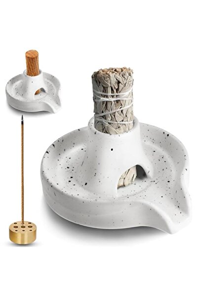 Generic Brand 3-in-1 Palo Santo Holder, Ceramic Sage Holder for Burning, Ince...
