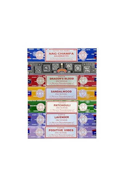 Generic مجموعة هدايا بخور ساتيا ناغ شامبا، رائعة، دم التنين، خشب الصندل، الباتشولي، اللافندر، البوزي