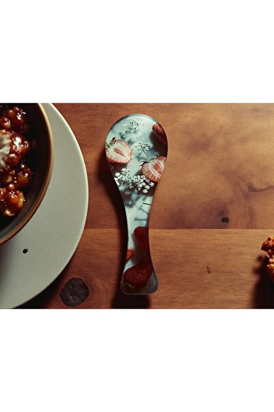 Online Home Market Tempered Glass Dirty Flat Spoon Rest + Spare Silicone Feet...