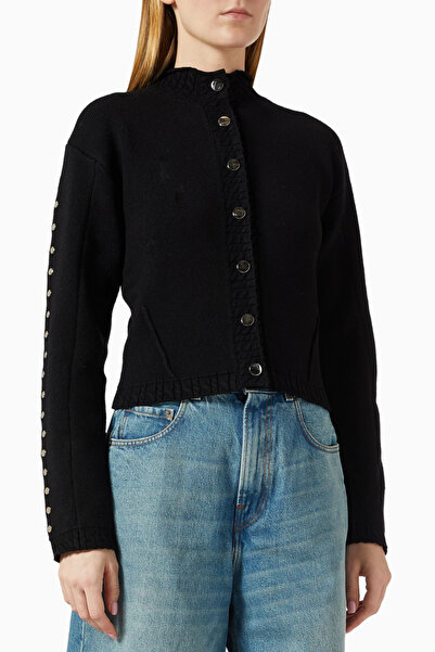 Never Fully Dressed Studs Detailed Viscose Blended Cardigan, Stylish Design