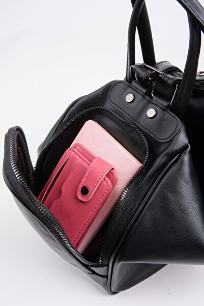 Vivaq Women's Monkey Black 3-Pocket Zipper Closure Handbag Shoulder and Backpack