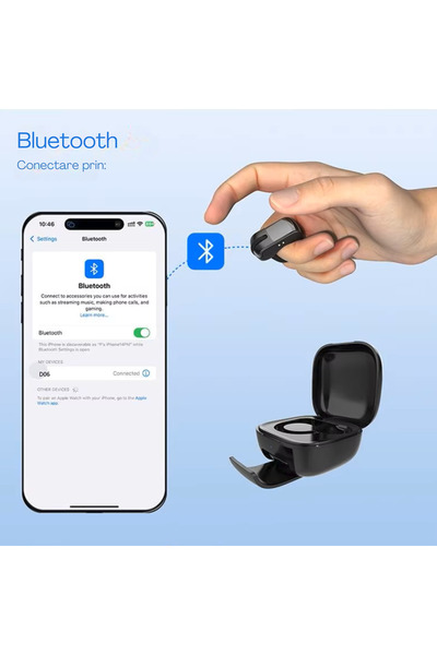 Konzmann Bluetooth Ring Mouse Touchpad and Scroll, Wireless Control, Compatible with PC, Laptop, Phone, Tablet