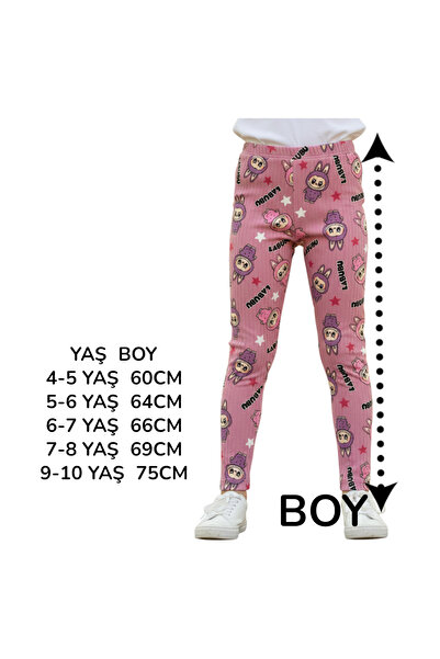 Patriko Dívčí termo legíny s potiskem postavičky Labubu, fialové, zateplené fleecem, zimní, 2dílná sada, věk 4-10 let