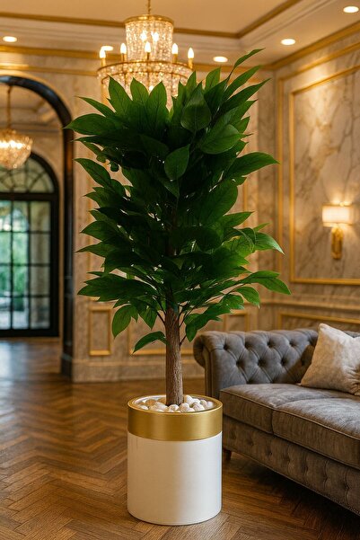 Altun Çiçekcilik Yapay Ceviz Ağacı 150 Cm Lüx Metal Saksı Ve Dolomit Taşı Dahil