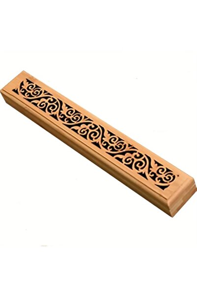 Generic Brand Bamboo Incense Holder with Ash Catcher, Carved Design, for Arom...