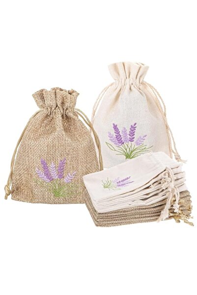 Generic Brand 12 PCS Lavender Sachet Empty Bags, Exquisite Jute Drawstring Po...