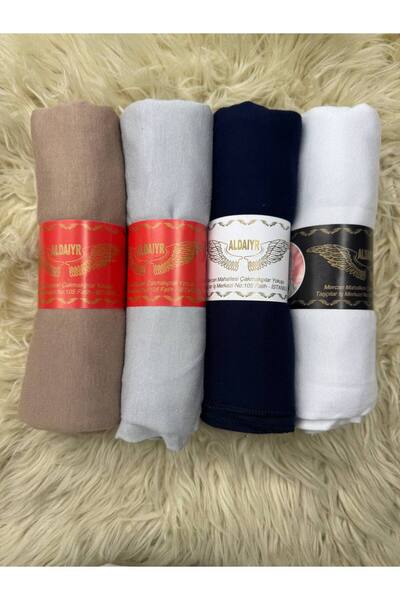 ALDAİR 4 bucăți șal din bumbac pieptănat simplu