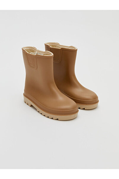 LC Waikiki Beige Leather-Look Boy's Rain Boots