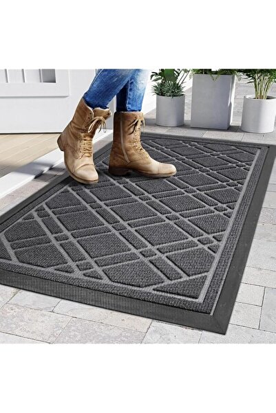 Generic HAENJA Front Door Mat, Non-Slip Durable Welcome Mat, Absorbent Rubber Low Profile Doormat, Heavy Du