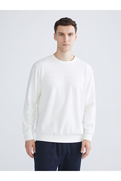 LC Waikiki Rmz Gi̇yi̇m Farkiyla Zero Roba Collar Printed Men's Thick Sweatshirt
