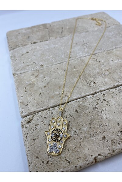 Byoz store قلادة نسائية ذهبية بتصميم يد فاطمة