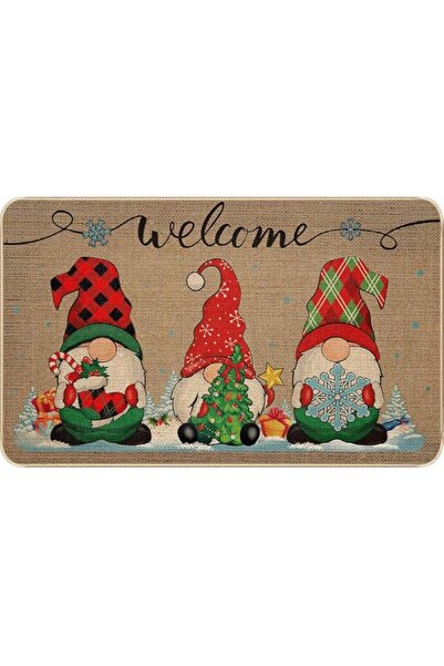 Generic Christmas Mats Gnome Christmas Welcome Floor Doormat Christmas Door Outdoor Gnome Decor Non Slip an