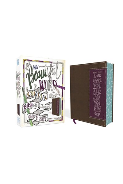 Zondervan Pub House Niv, Beautiful Word Coloring Bible and 8-Pencil Gift Set, Leathersoft, Brown: Hundreds of Verses to
